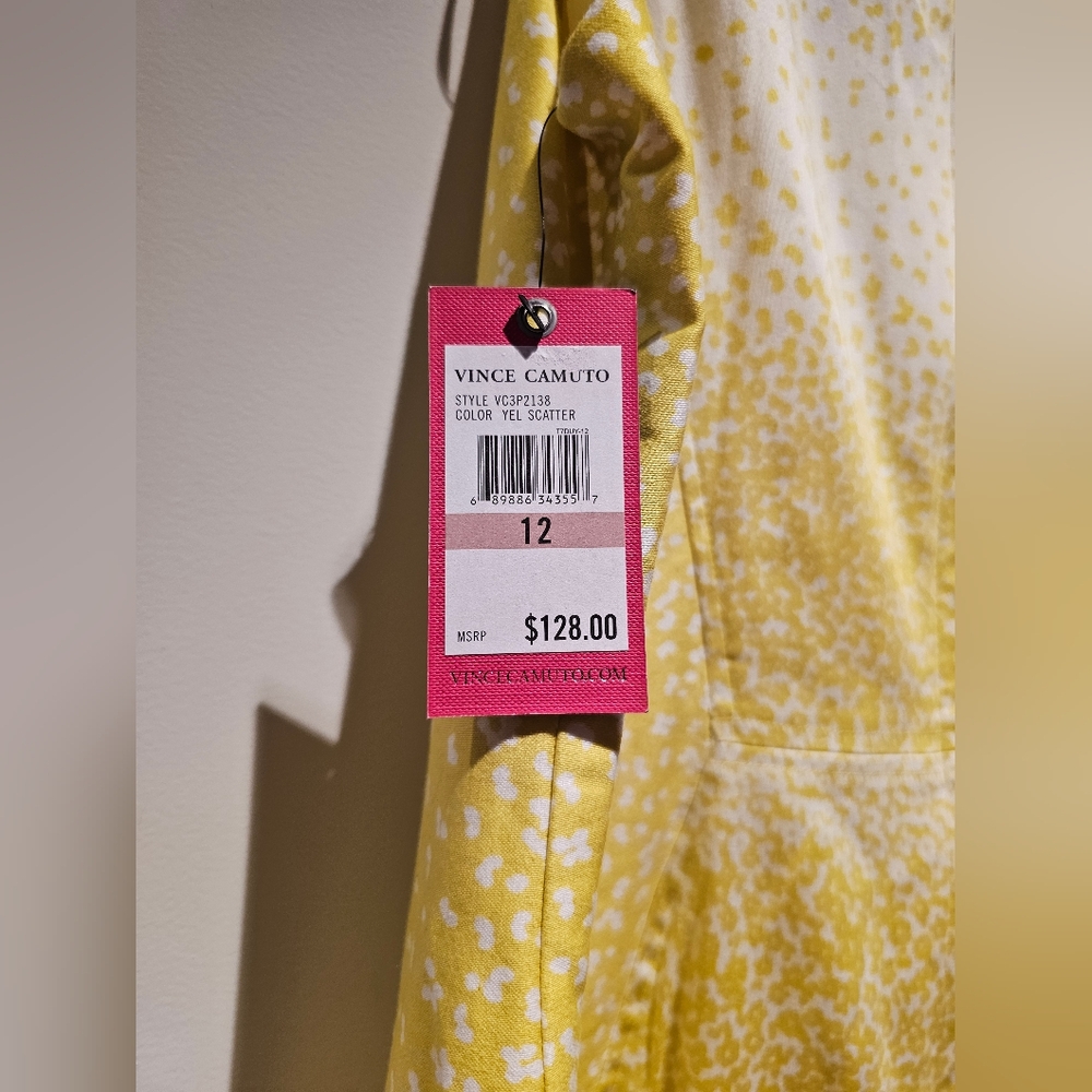 New womens vince camuto yellow dress size 12 skirt sleeveless dress - Picture 2 of 3
